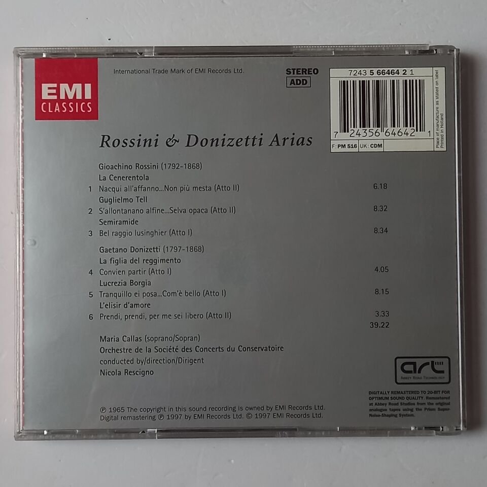 MARIA CALLAS - ROSSINI DONIZETTI ARIAS (1997) CD 2.EL
