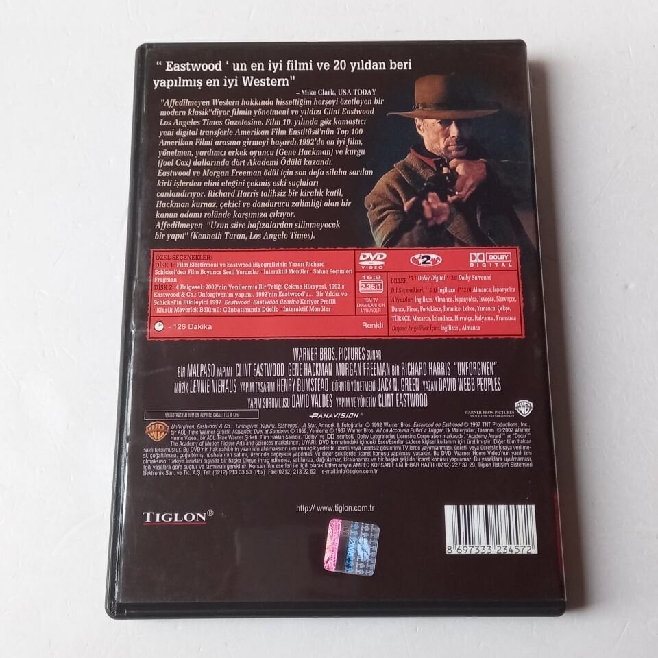 UNFORGIVEN / AFFEDİLMEYEN - CLINT EASTWOOD, GENE HACKMAN, MORGAN FREEMAN - 2DVD 2.EL