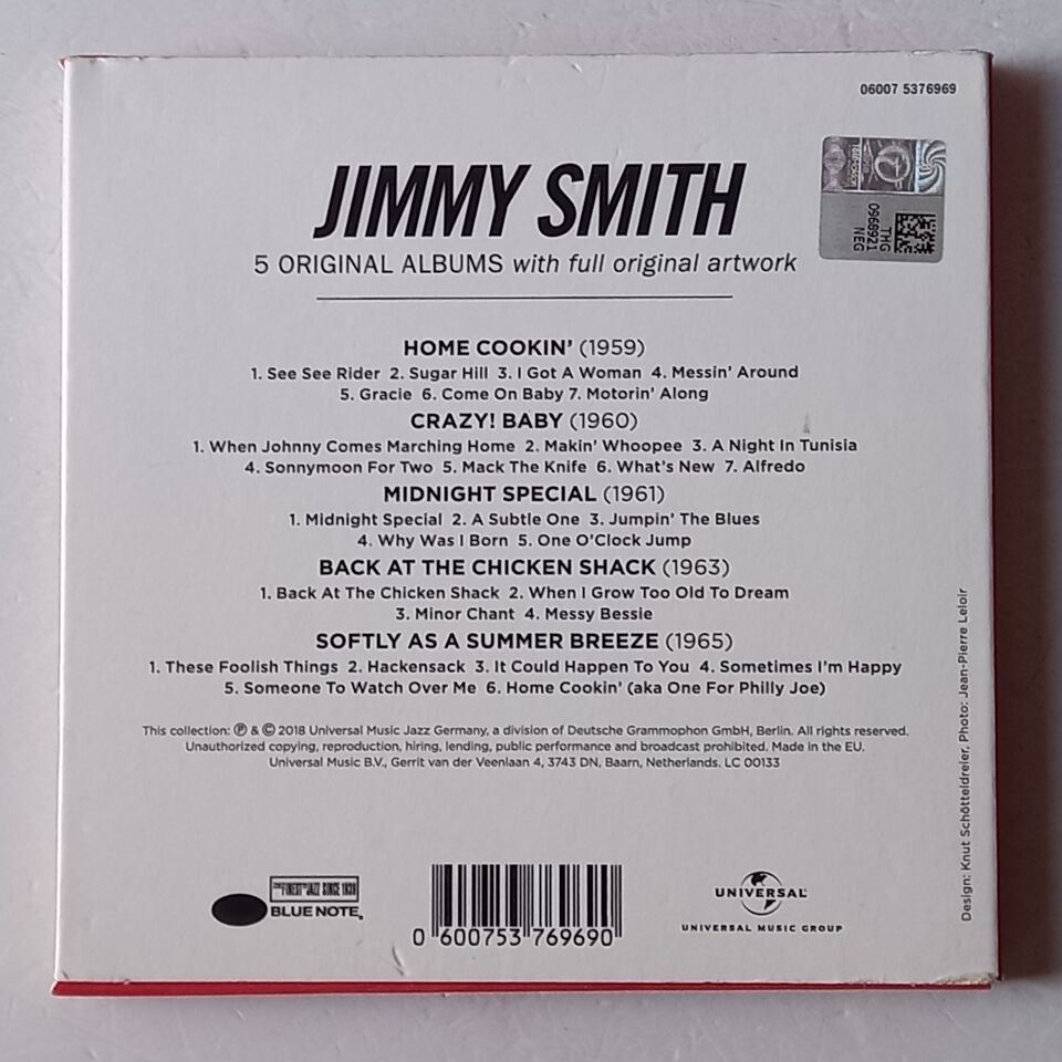 JIMMY SMITH – 5 ORIGINAL ALBUMS (2018) - 5CD BOX SET 2.EL