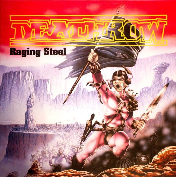 DEATHROW - RAGING STEEL (1987) - LP 2025 TRANSLUCENT YELLOW & BLACK/RED SPLATTER COLOURED EDITION SIFIR PLAK