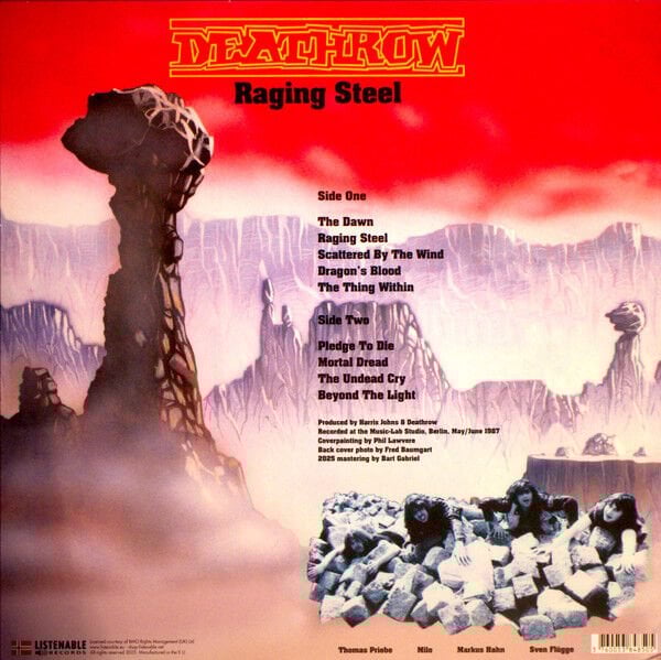 DEATHROW - RAGING STEEL (1987) - LP 2025 TRANSLUCENT YELLOW & BLACK/RED SPLATTER COLOURED EDITION SIFIR PLAK