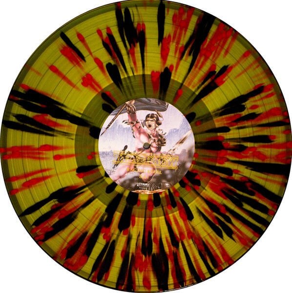 DEATHROW - RAGING STEEL (1987) - LP 2025 TRANSLUCENT YELLOW & BLACK/RED SPLATTER COLOURED EDITION SIFIR PLAK