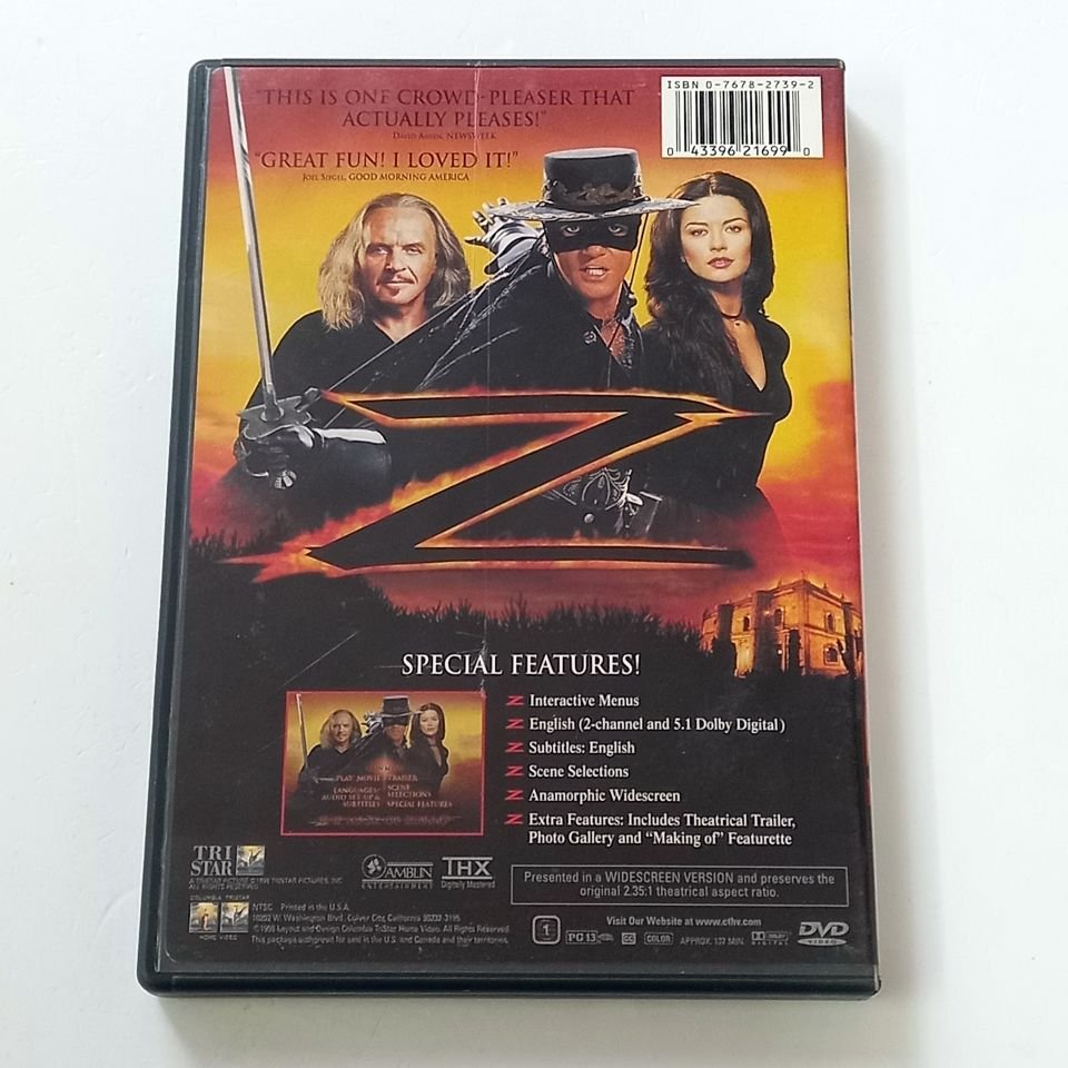 THE MASK OF ZORRO - ANTONIO BANDERAS, ANTHONY HOPKINS - YÖN.: MARTIN CAMPBELL - 2 X DVD SUPERBIT COLLECTION 2.EL 1. BÖLGE TR ALTYAZI YOKTUR