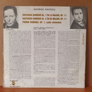 RAPSODIILE ROMANE / POEMA ROMANA / IOSIF CONTA, ORCHESTRA SIMFONICA A RADIOTELEVIZIUNII ROMANE - LP 2.EL PLAK