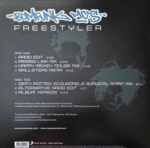 BOMBFUNK MC'S - FREESTYLER (1999) - 12'' 33RPM MAXI SINGLE CRYSTAL CLEAR COLOURED & NUMBERED LIMITED EDITION SIFIR PLAK