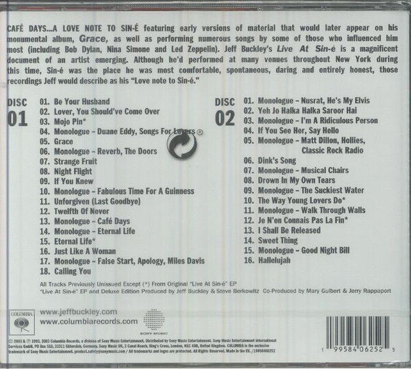 JEFF BUCKLEY - LIVE AT SIN-E (2003) - 2CD 2026 REISSUE JEWEL CASE AMBALAJINDA SIFIR