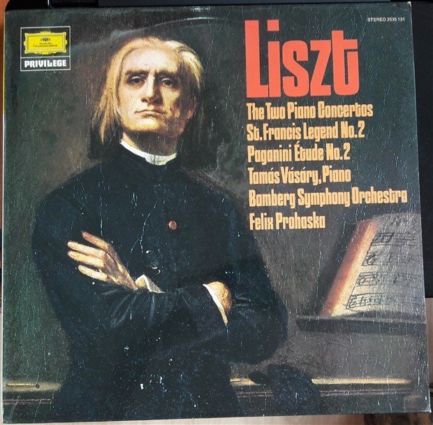 LISZT: PIANO CONCERTOS, PAGANINI ETUDE, TAMAS VASARY, BAMBERG SYMPHONY ORCHESTRA, FELIX PROHASKA - LP 2.EL