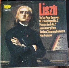 LISZT: PIANO CONCERTOS, PAGANINI ETUDE, TAMAS VASARY, BAMBERG SYMPHONY ORCHESTRA, FELIX PROHASKA - LP 2.EL