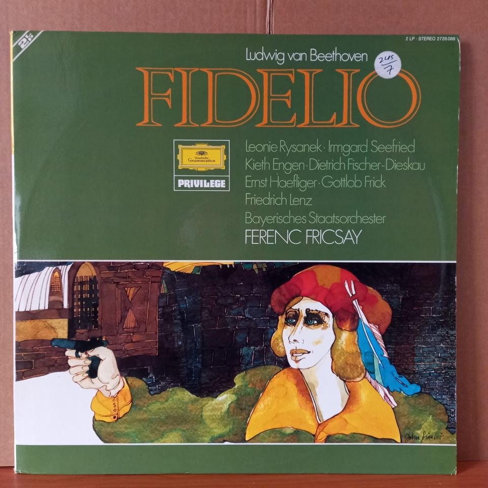 LUDWIG VAN BEETHOVEN: FIDELIO/ LEONIE RYSANEK / IRMGARD SEEFRIED / KIETH ENGEN / DIETRICH FISCHER-DIESKAU / ERNST HAEFLIGER / GOTTLOB FRICK / FRIEDRICH LENZ / BAYERISCHES STAATSORCHESTER / FERENC FRICSAY - 2LP 2.EL PLAK
