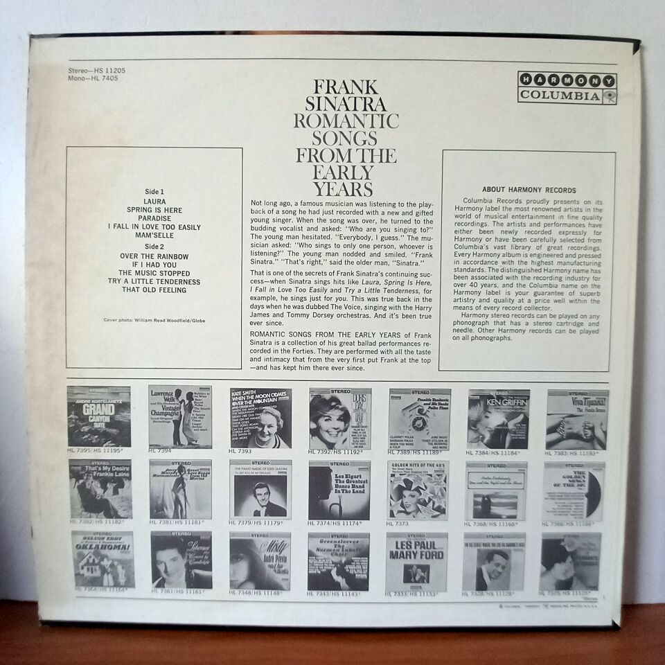 FRANK SINATRA – ROMANTIC SONGS FROM THE EARLY YEARS (1967) - LP 2.EL PLAK