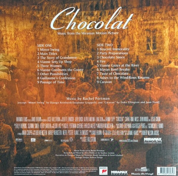 RACHEL PORTMAN – CHOCOLAT (MUSIC FROM THE MIRAMAX MOTION PICTURE) (2000) - LP 2025 REISSUE 25TH ANNIVERSARY LIMITED NUMBERED EDITION 180GR MINT CHOCOLATE VINYL SIFIR PLAK