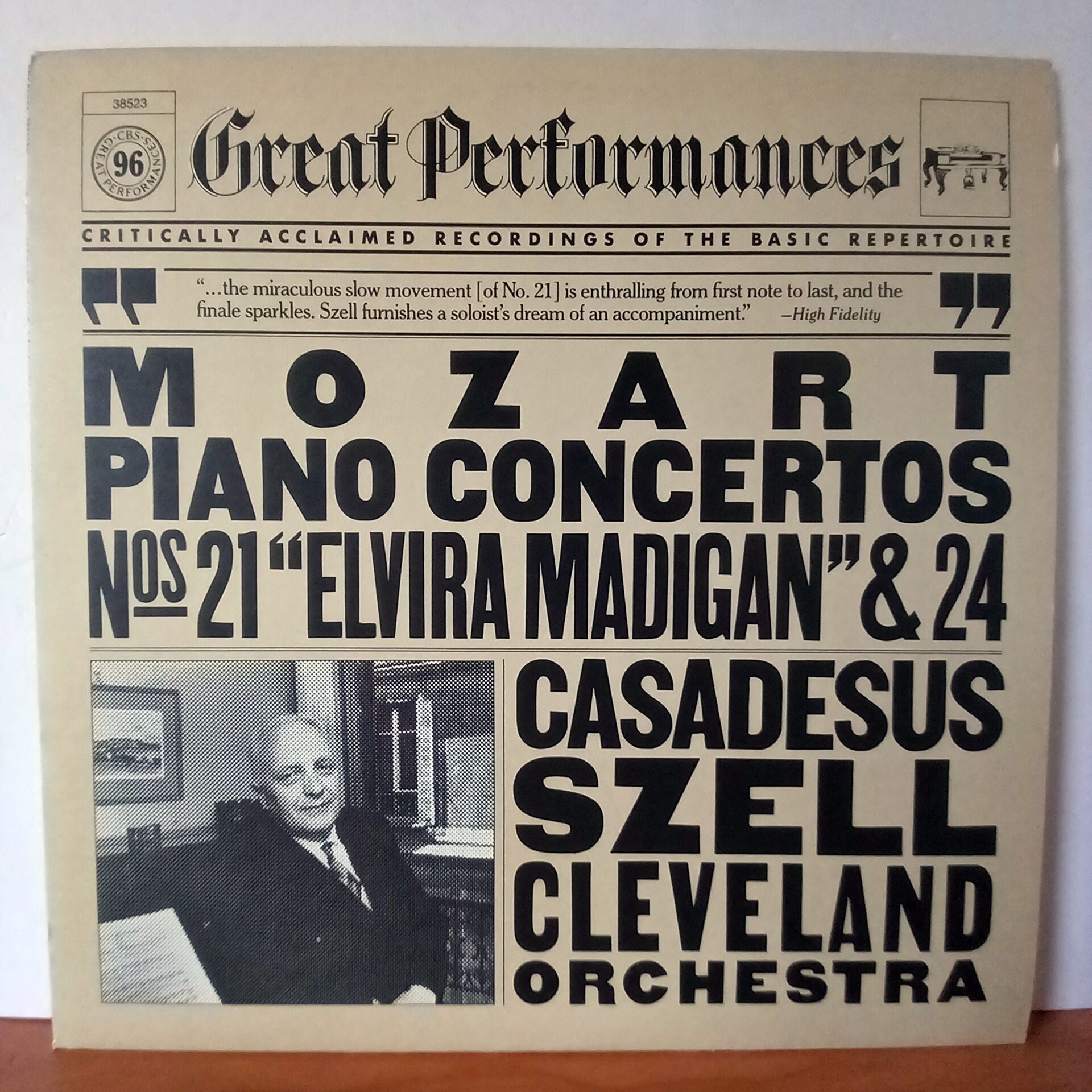 MOZART: MOZART PIANO CONCERTOS NOS. 21 \'\'ELVIRA MADIGAN\'\' & 24 / ROBERT CASADESUS, GEORGE SZELL, THE CLEVELAND ORCHESTRA (1983) - LP 2.EL PLAK