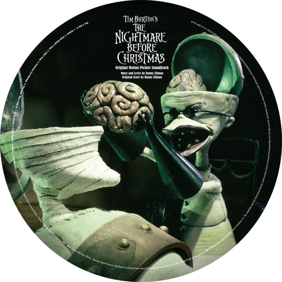 TIM BURTON'S NIGHTMARE BEFORE CHRISTMAS - SOUNDTRACK (1993) / MUSIC BY DANNY ELFMAN - 2LP 2014 REISSUE PICTURE DISC SIFIR PLAK