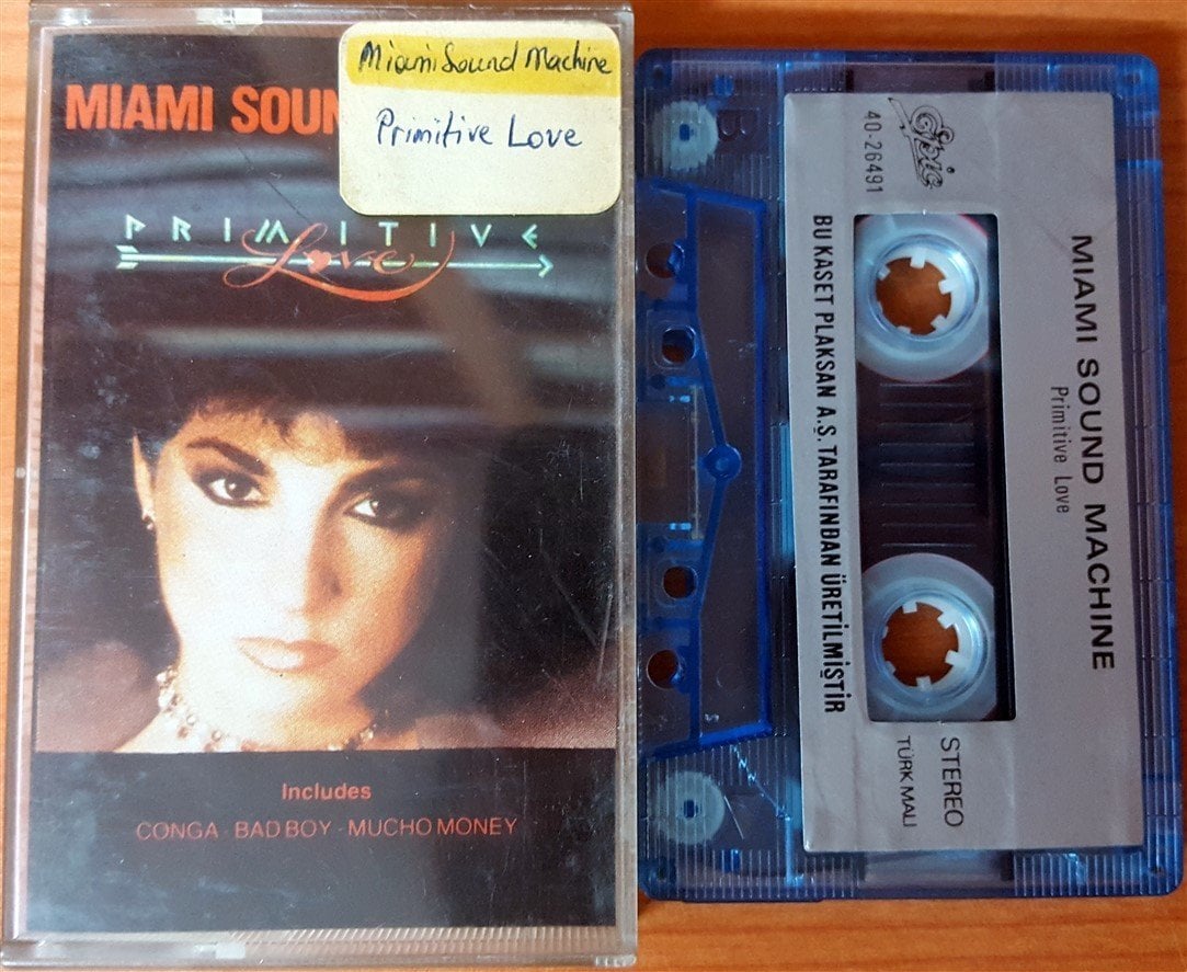 MIAMI SOUND MACHINE - PRIMITIVE LOVE CASSETTE MADE IN TURKEY ''USED'' PAPER LABEL