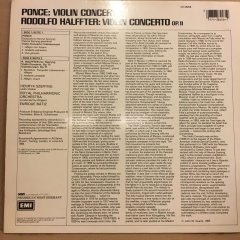 PONCE / RODOLFO HALFFTER,  VIOLIN CONCERTO, HENRYK SZERYNG, ENRIQUE BATIZ (1985) 2.EL PLAK