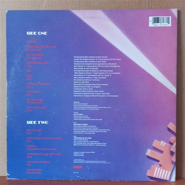 BARRY MANILOW IN COPACABANA / THE ORIGINAL MOTION PICTURE SOUNDTRACK ALBUM (1985) - LP 2.EL PLAK
