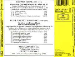 ELGAR CELLO CONCERTO / TCHAIKOVSKY ROCOCO VARIATIONS - MISCHA MAISKY (1991) - CD 2.EL