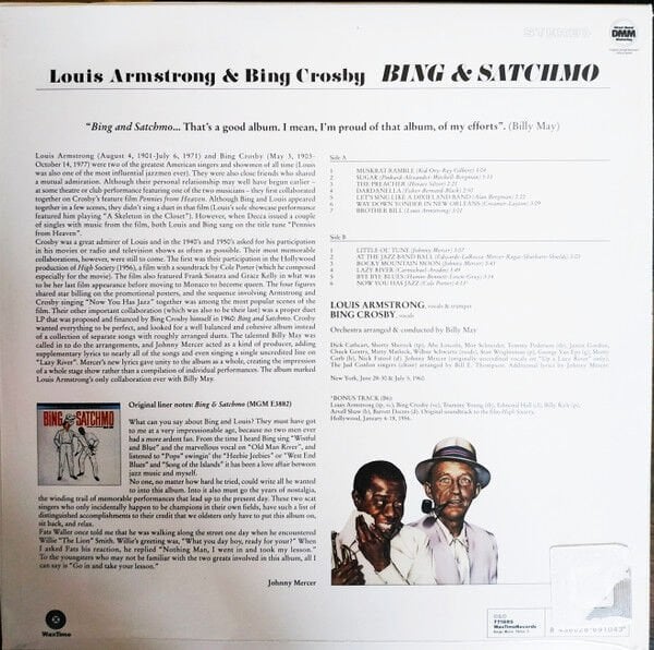 LOUIS ARMSTRONG & BING CROSBY - BING & SATCHMO (1960) - LP 180GR 2011 EDITION SIFIR PLAK