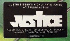 JUSTIN BIEBER - JUSTICE (2021) - 2LP SIFIR PLAK