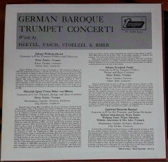 GERMAN BAROQUE TRUMPET CONCERTI HERTEL, FASCH, STOELZEL & BIBER - LP 2.EL