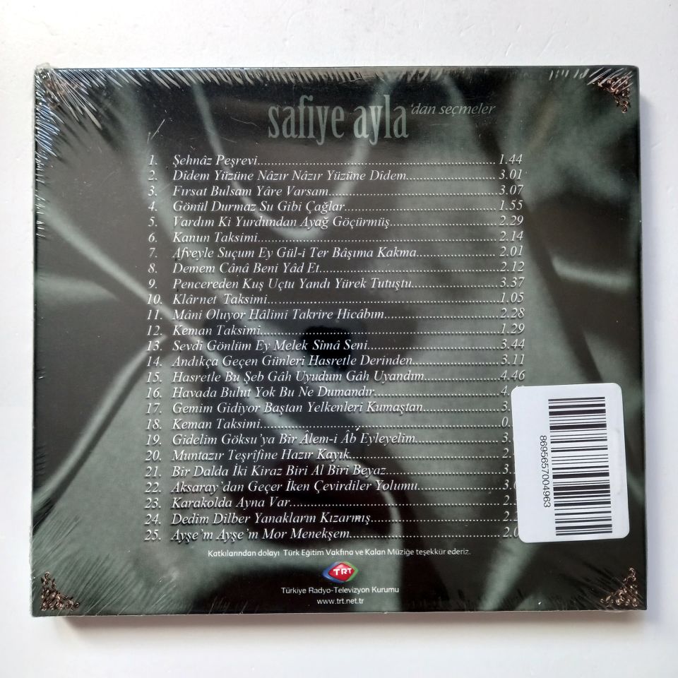 SAFİYE AYLA'DAN SEÇMELER / TRT ARŞİV SERİSİ - CD SIFIR