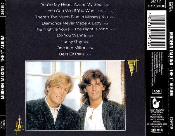 MODERN TALKING - MODERN TALKING / THE 1ST ALBUM (1985) - CD 2013 EDITION REISSUE / JEWEL CASE AMBALAJINDA SIFIR