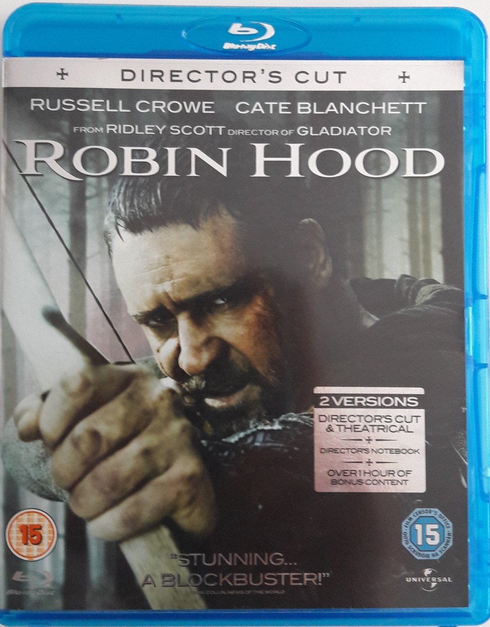ROBIN HOOD - RUSSELL CROWE - CATE BLANCHETT - RIDLEY SCOTT - BLU-RAY+DVD 2.EL
