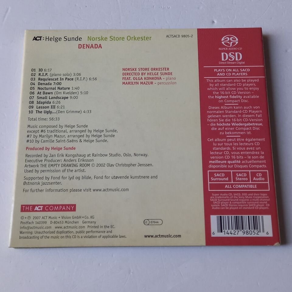 HELGE SUNDE, NORSKE STORE ORKESTER - DENADA (2006) - SACD CD DIGIPAK 2.EL
