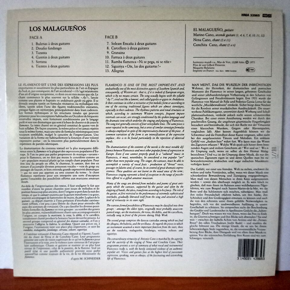 LOS MALAGUENOS – FLAMENCO (1971) - LP 2.EL PLAK
