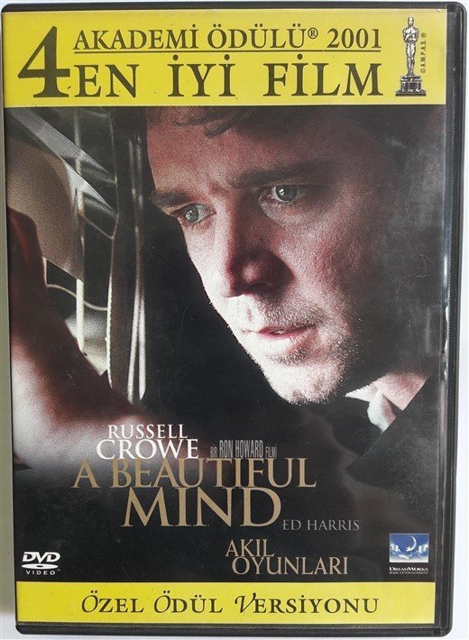 A BEAUTIFUL MIND - AKIL OYUNLARI - RUSSELL CROWE - ED HARRIS - RON HOWARD - DVD 2.EL