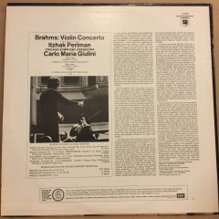BRAHMS VIOLIN CONCERTO, ITZHAK PERLMAN, CARLO MARIA GIULINI (1977) QUADROPHONIC 2.EL PLAK