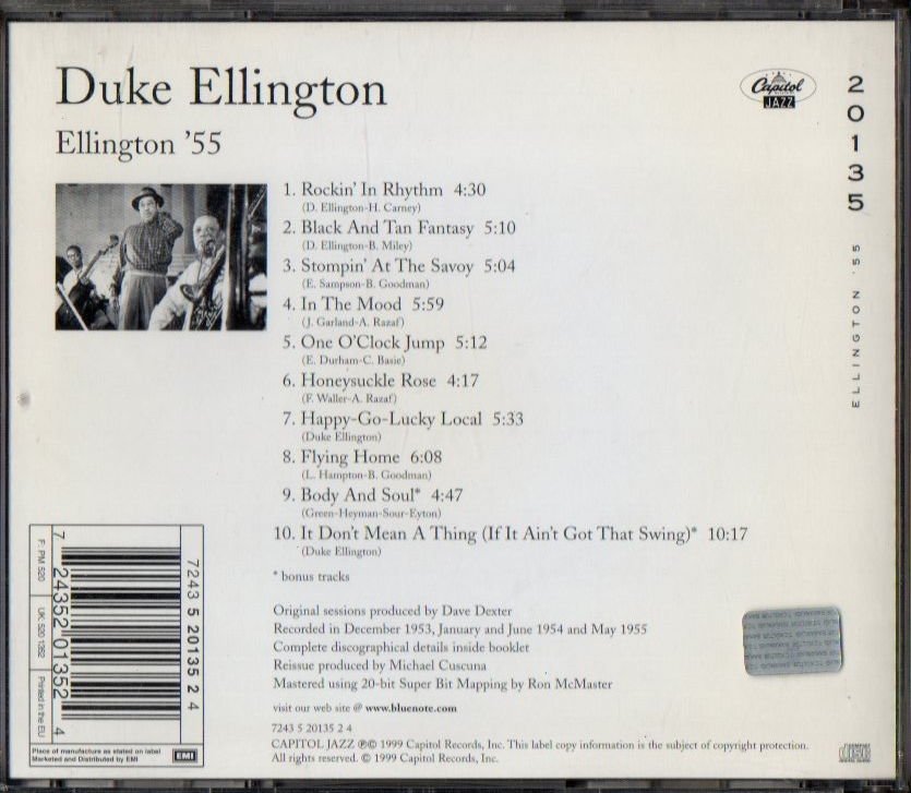 DUKE ELLINGTON AND HIS FAMOUS ORCHESTRA – ELLINGTON '55 (1954) - CD 2.EL