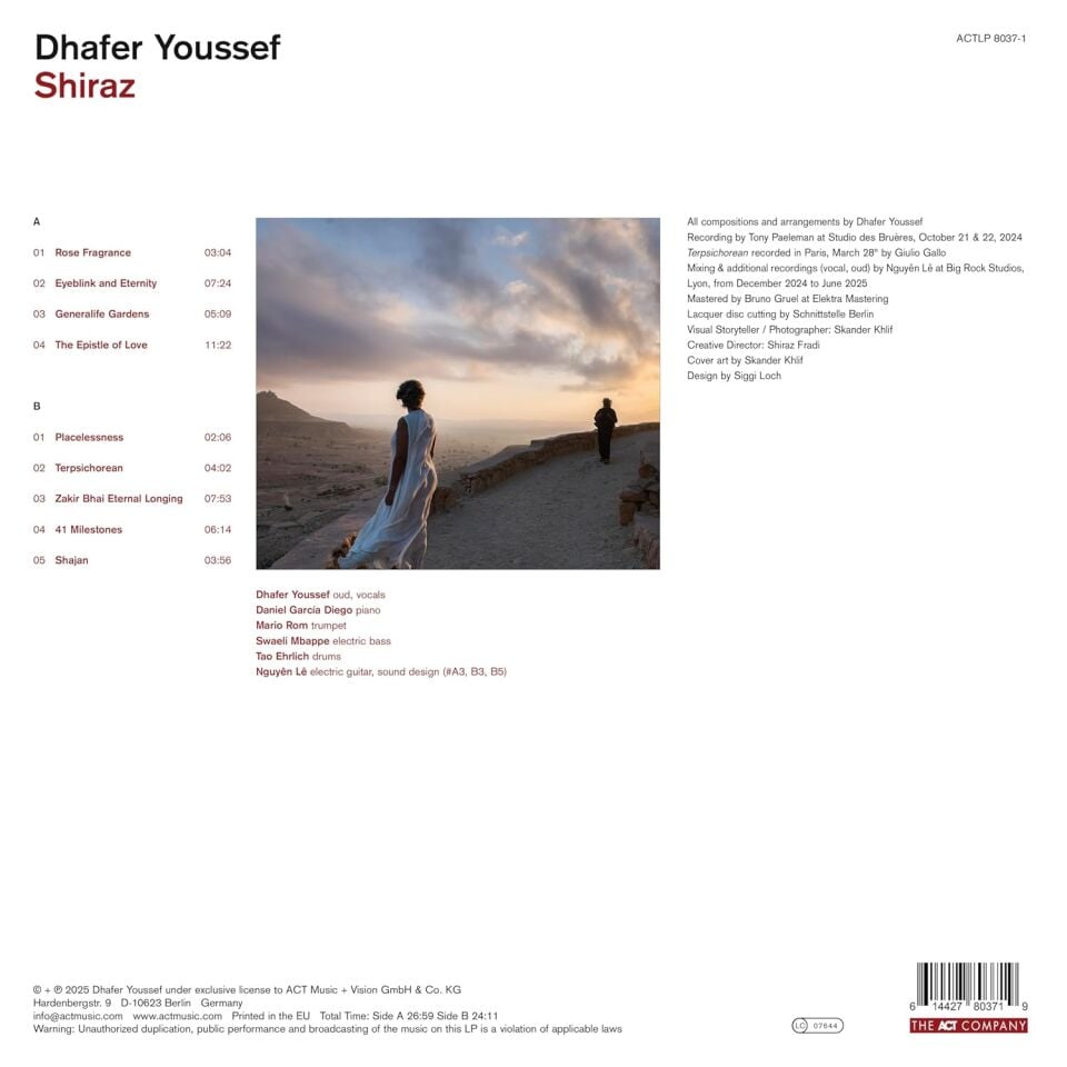 DHAFER YOUSSEF - SHIRAZ (2025) - LP 180GR BLACK VINYL SIFIR PLAK
