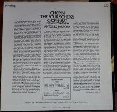 CHOPIN: THE FOUR SCHERZI, CHOPIN-LISZT: MY JOYS, ANTONIO BARBOSA - LP 2.EL
