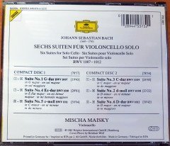 J.S. BACH - 6 CELLO SUITES BWV 1007-1012 / MISCHA MAISKY (1985) 1994 DEUTSCHE GRAMMOPHON REISSUE 2CD 2.EL