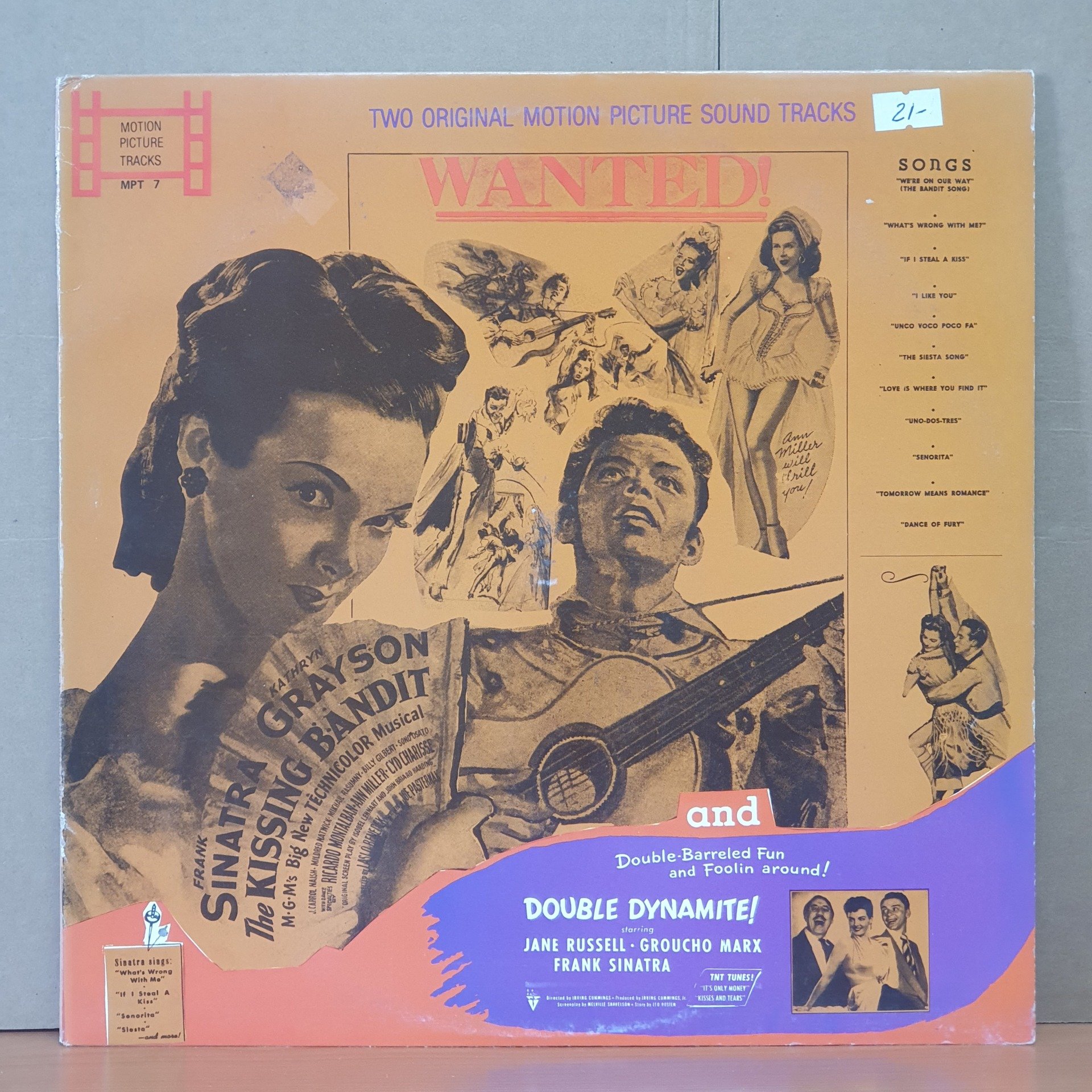 THE KISSING BANDIT + DOUBLE DYNAMITE SOUNDTRACK - FRANK SINATRA - LP 2.EL PLAK