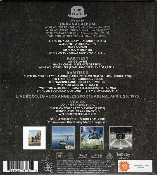 PINK FLOYD - WISH YOU WERE HERE / 50TH ANNIVERSARY (1975) - 2025 BLU RAY EDITION / AMBALAJINDA SIFIR