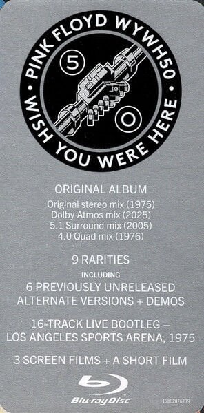 PINK FLOYD - WISH YOU WERE HERE / 50TH ANNIVERSARY (1975) - 2025 BLU RAY EDITION / AMBALAJINDA SIFIR