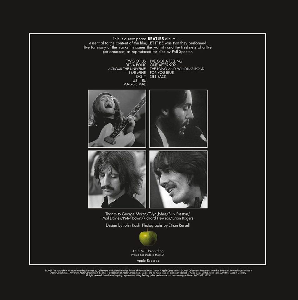 THE BEATLES - LET IT BE (1970) - LP 180GR 2021 EDITION SIFIR PLAK