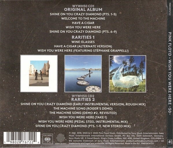 PINK FLOYD - WISH YOU WERE HERE (1975) - 2xCD 2025 50TH ANNIVERSARY EDITION GATEFOLD SIGISLEEVE AMBALAJINDA SIFIR