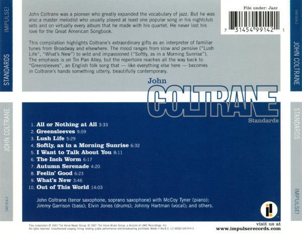 JOHN COLTRANE – STANDARDS (2001) - CD AMBALAJINDA SIFIR