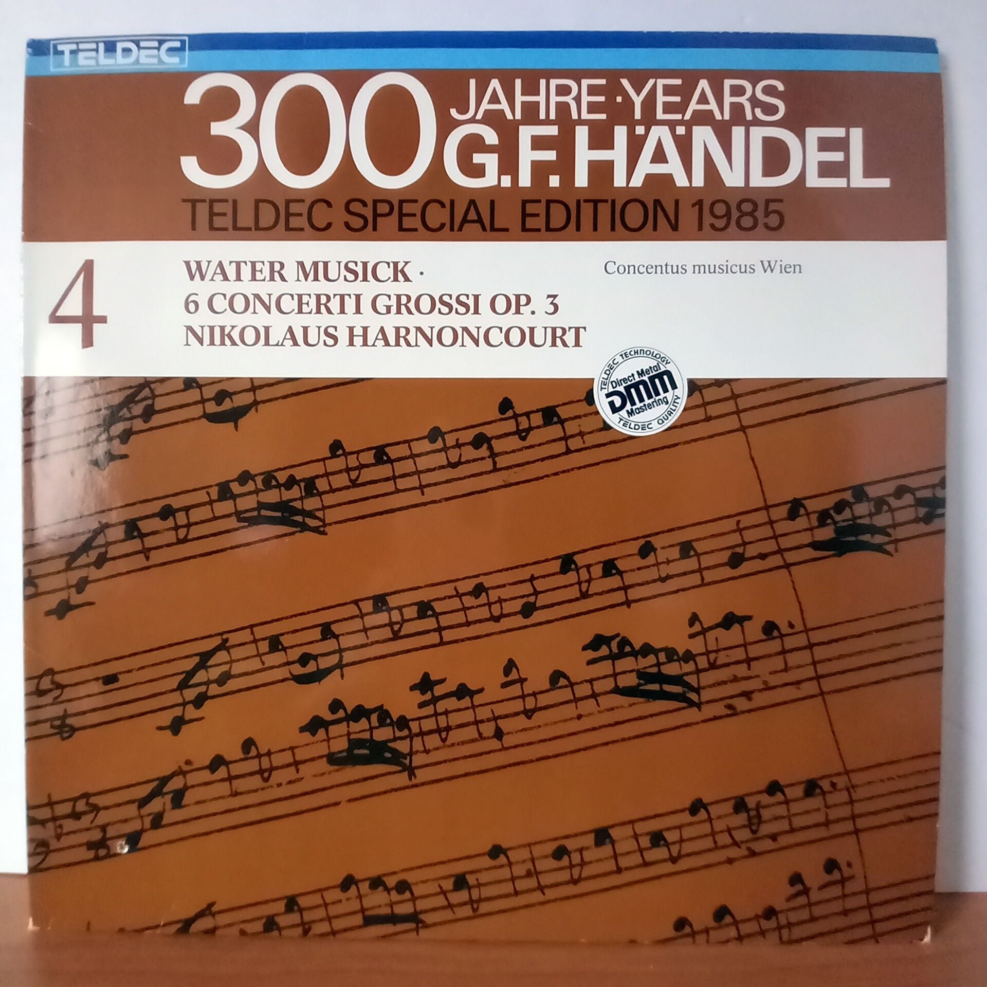 HANDEL: WATER MUSICK · 6 CONCERTI GROSSI OP. 3 / CONCENTUS MUSICUS WIEN, NIKOLAUS HARNONCOURT (1985) - 2LP 2.EL PLAK