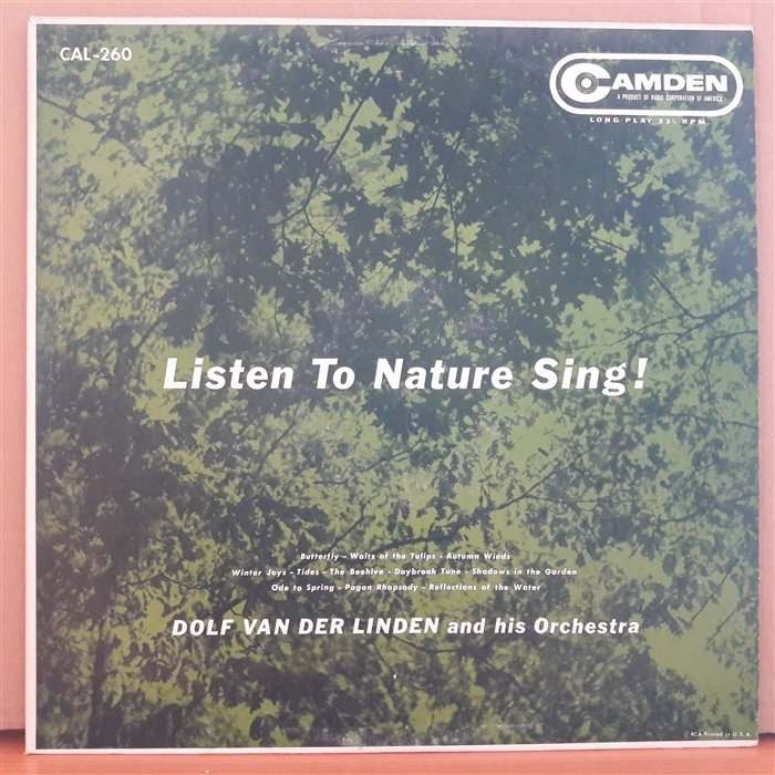 LISTEN TO NATURE SING! - DOLF VAN DER LINDEN ORCHESTRA - LP 2.EL PLAK