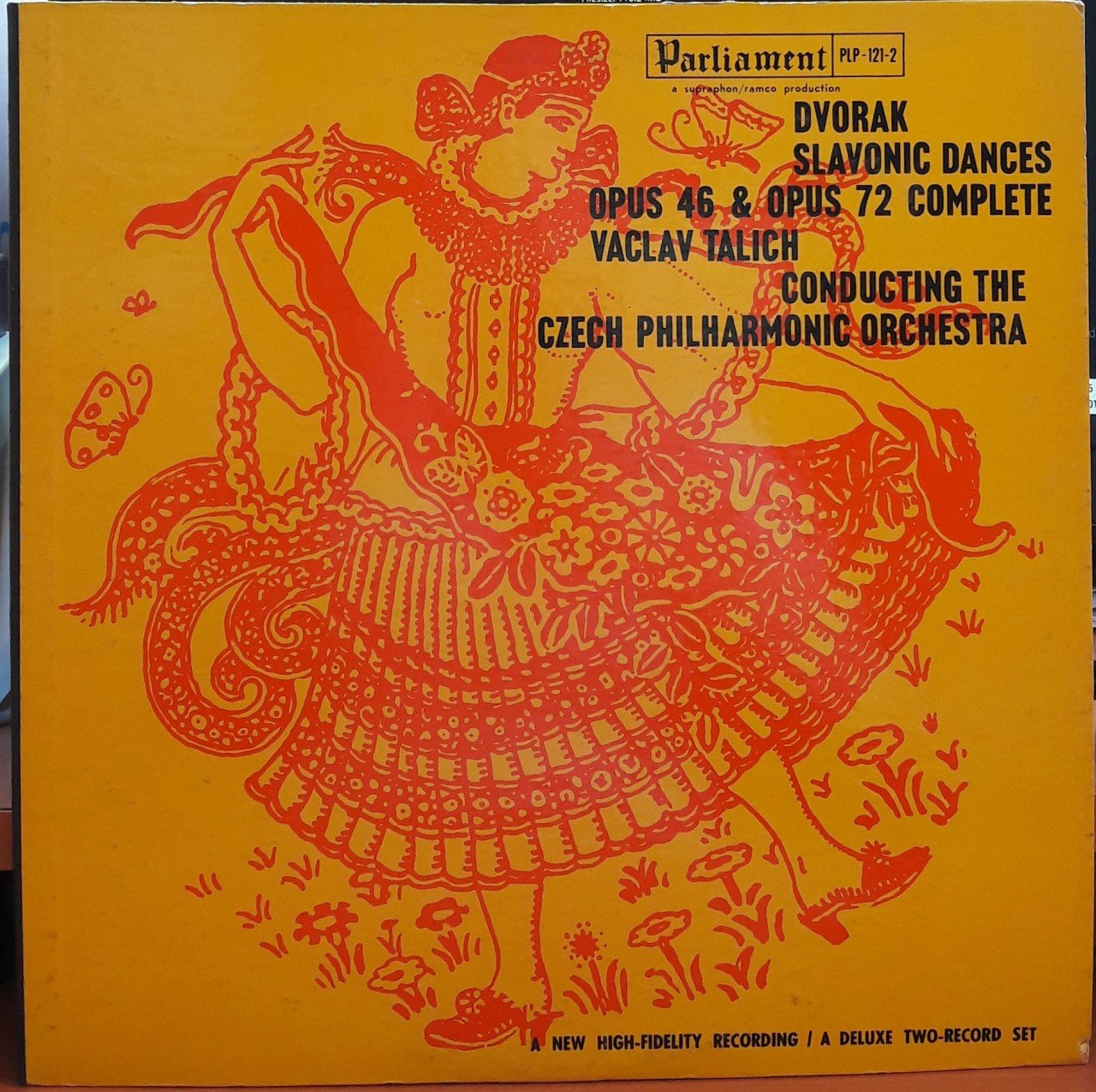 DVOŘÁK: SLAVONIC DANCES, CZECH PHILHARMONIC ORCHESTRA, VACLAV TALICH - 2PLAK 2.EL