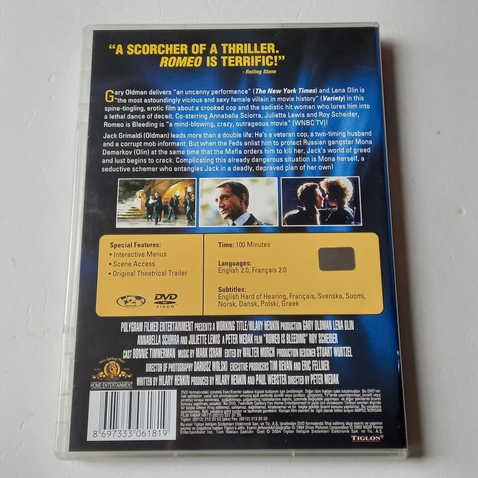ROMEO IS BLEEDING - GARY OLDMAN, LENA OLIN - DVD 2.EL