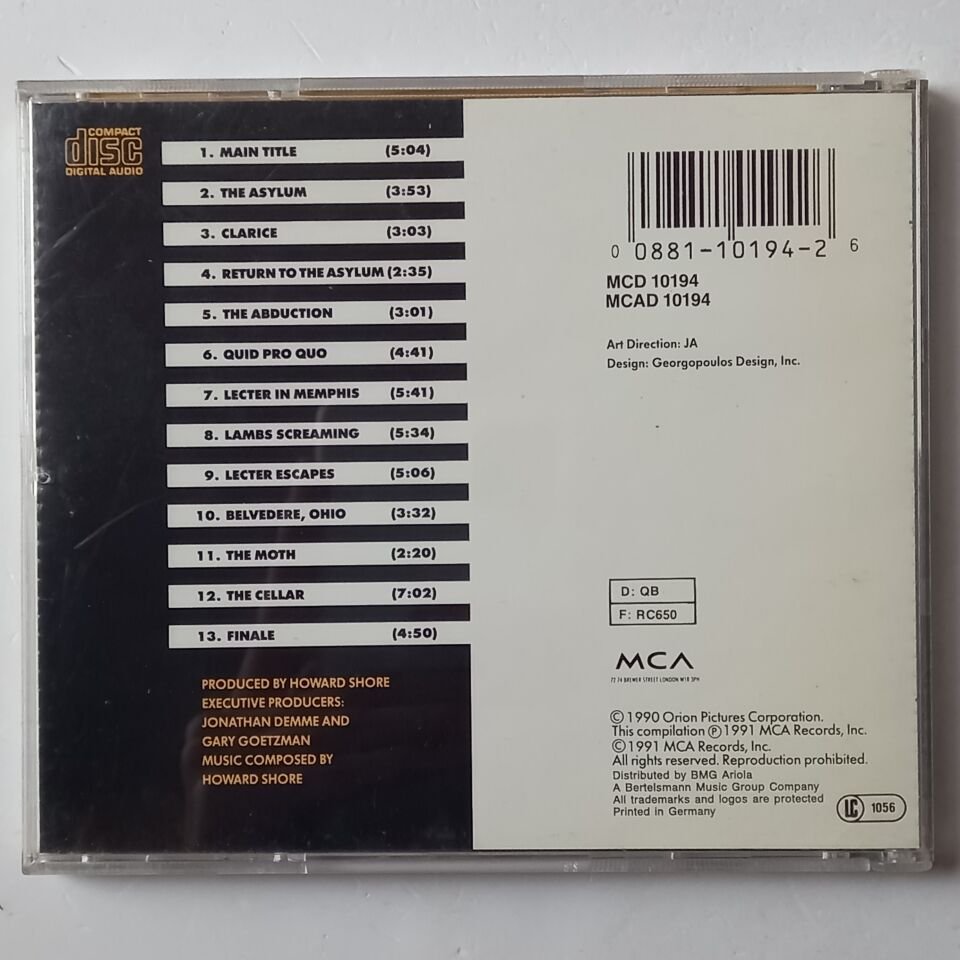 HOWARD SHORE – THE SILENCE OF THE LAMBS / THE ORIGINAL MOTION PICTURE SCORE (1991) - CD 2.EL