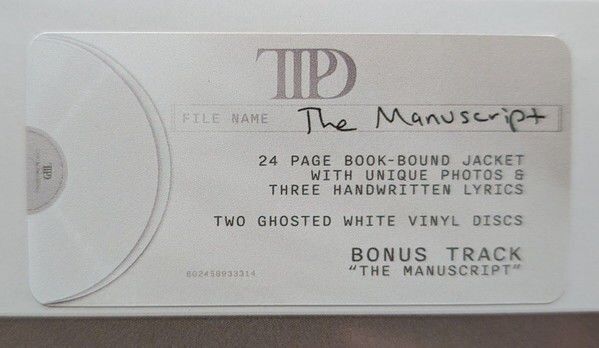 TAYLOR SWIFT - THE TORTURED POETS DEPARTMENT (2024) - 2LP GATEFOLD GHOSTED WHITE EDITION SIFIR PLAK