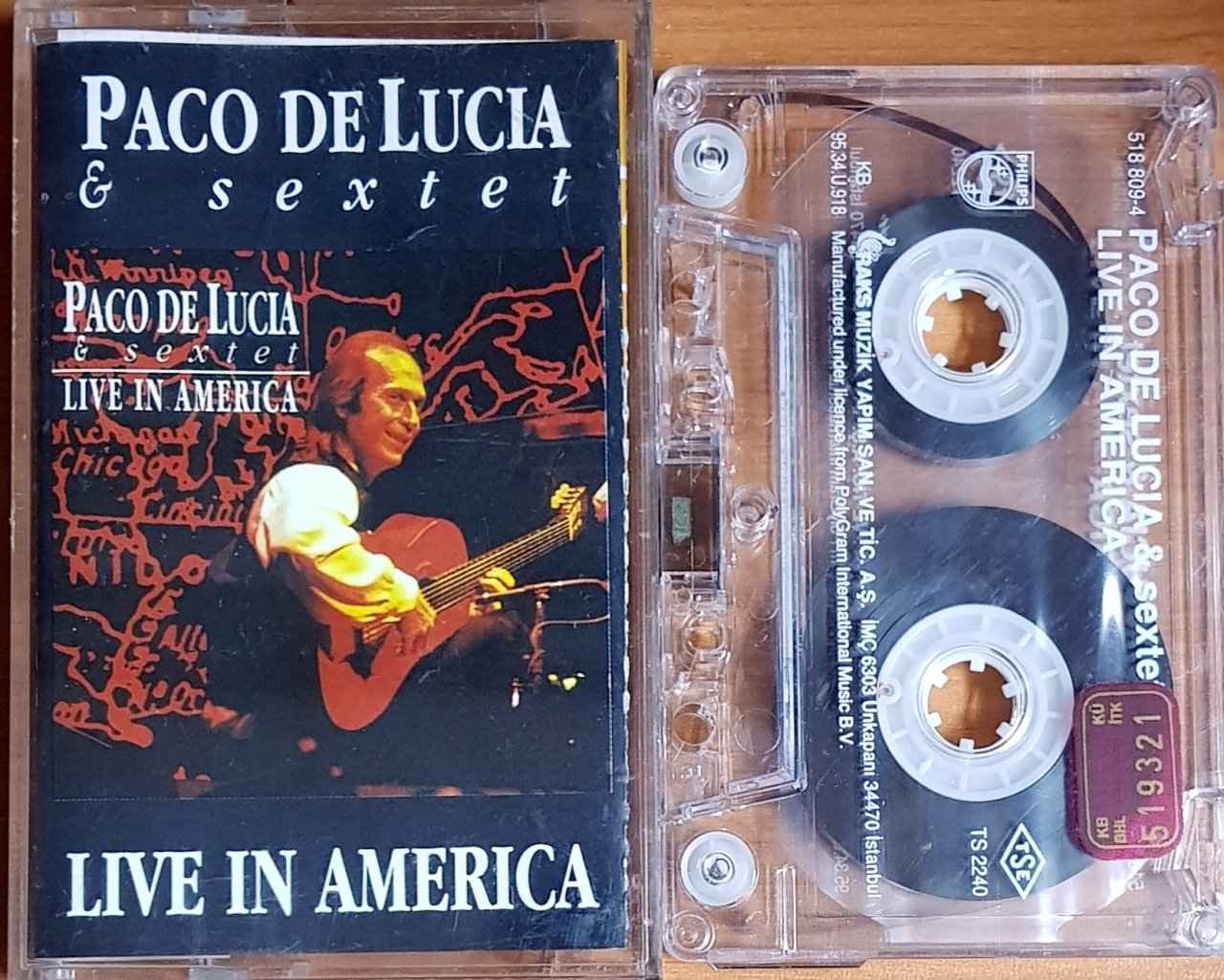 PACO DE LUCIA & SEXTET - LIVE IN AMERICA (1995) RAKS MÜZİK KASET 2.EL