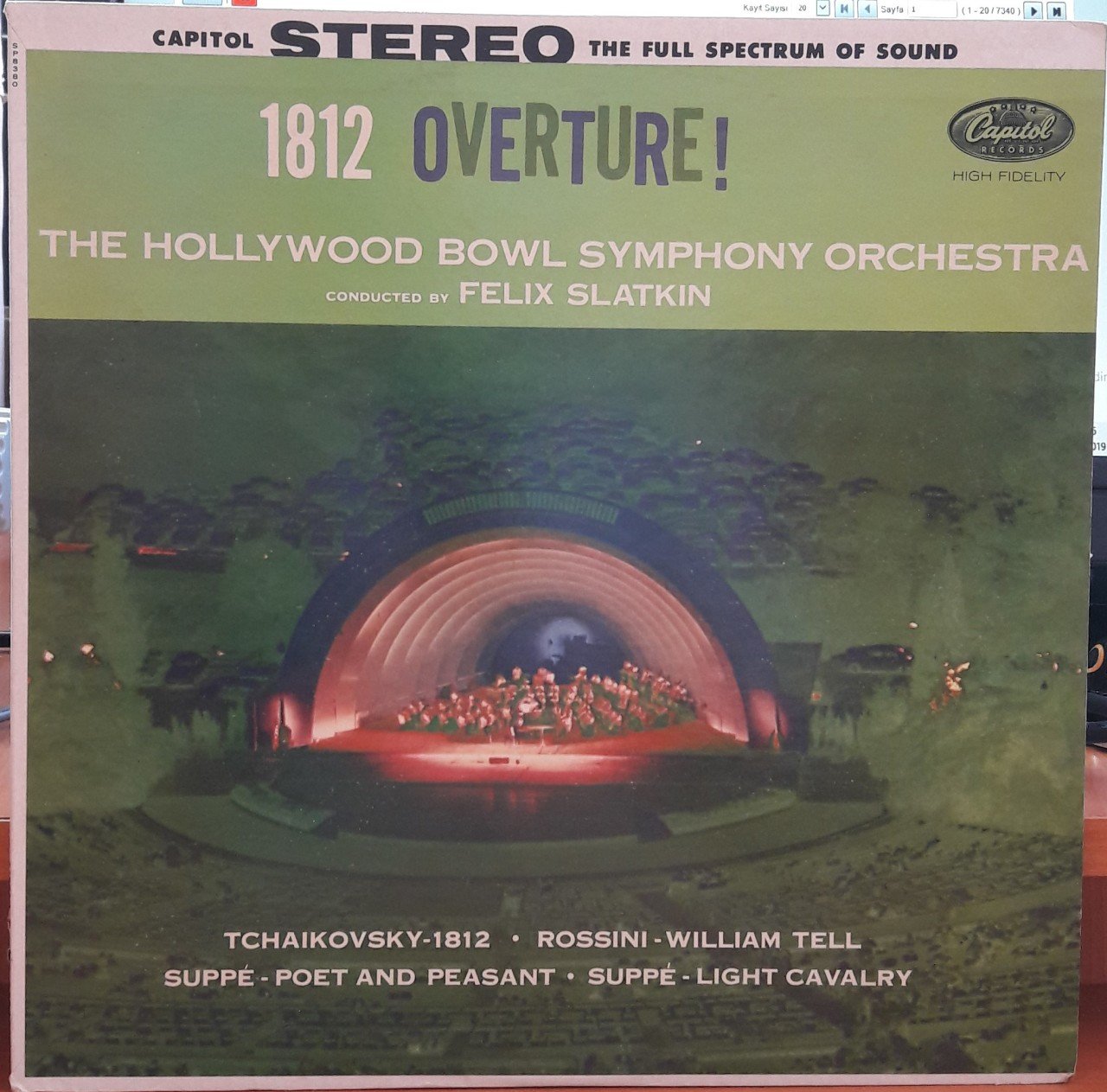 TCHAIKOVSKY: 1812, ROSSINI: WILLIAM TELL, THE HOLLYWOOD BOWL SYMPHONY ORCHESTRA, FELIX SLATKIN - PLAK 2.EL