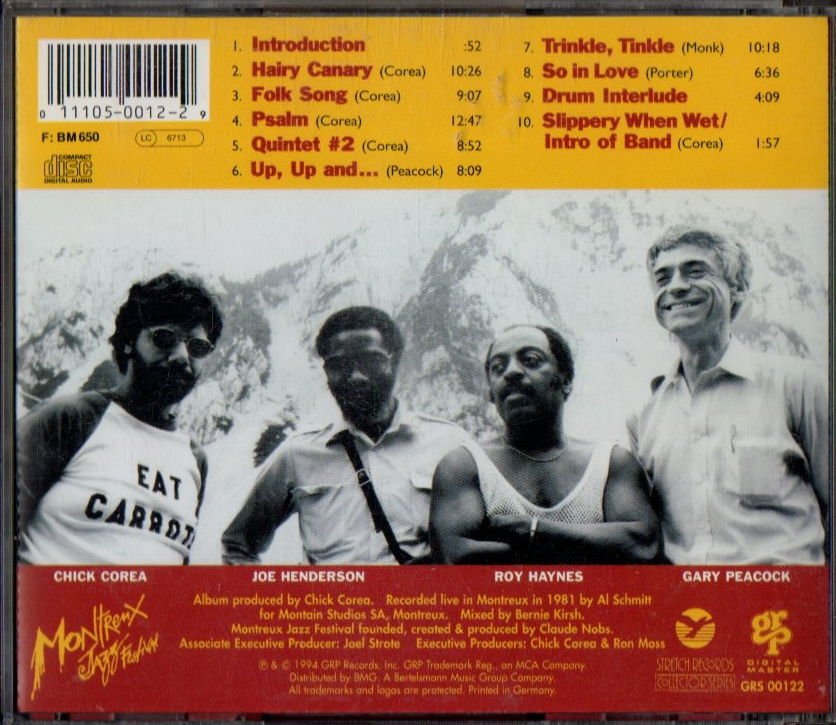CHICK COREA, JOE HENDERSON, ROY HAYNES, GARY PEACOCK – LIVE IN MONTREUX (1994) - CD 2.EL